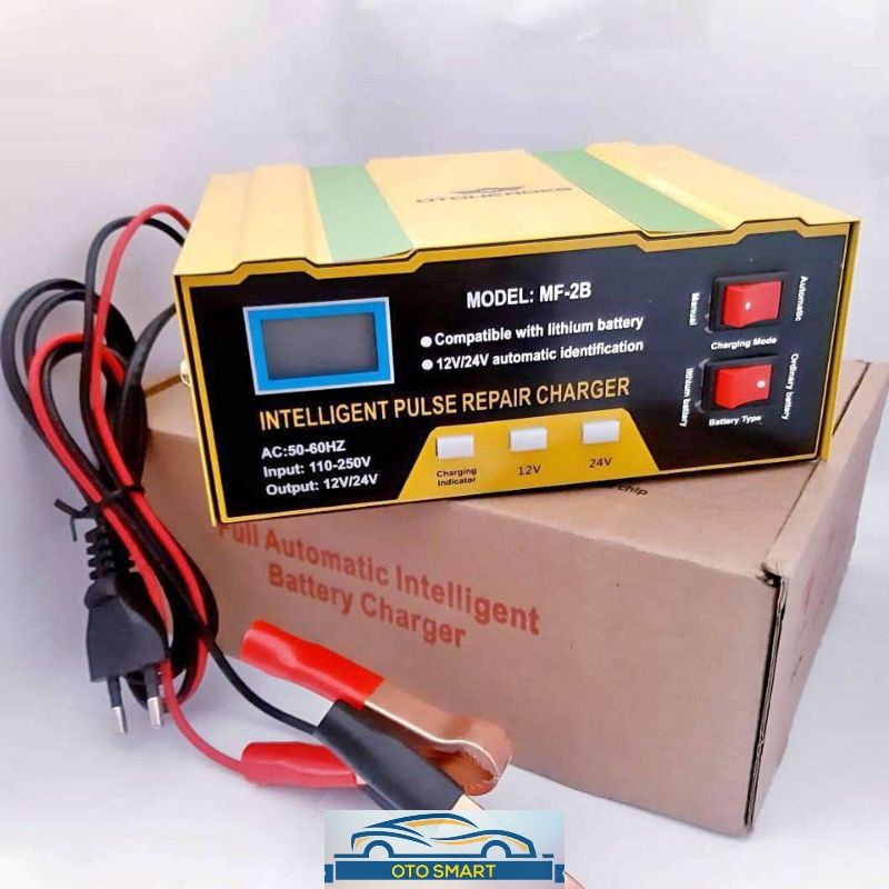 Charger Aki Mobil Motor Lead Acid Smart Battery Charger 12V/24V 200AH Charger Otomatis