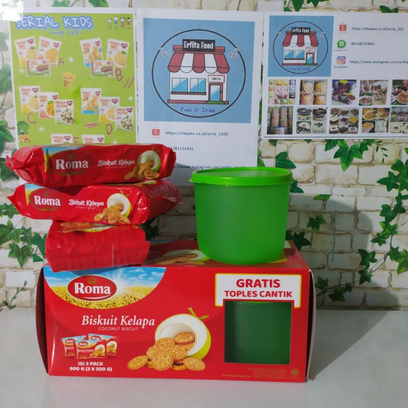 Paket Biskuit Roma Kelapa Free Toples