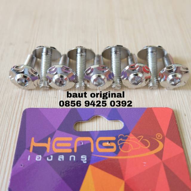 baut probolt star 6x20 silver drat 10 panjang 2cm original heng  harga 1 biji