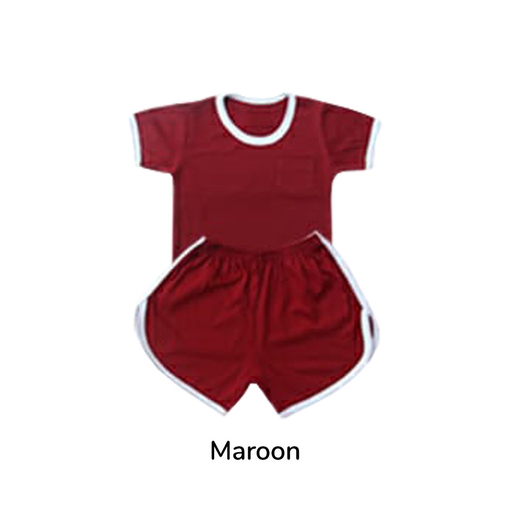 [Size M-XL Warna Maroon] Kazel Onions Playset Mom Pocket Edition Setelan Pendek Ibu