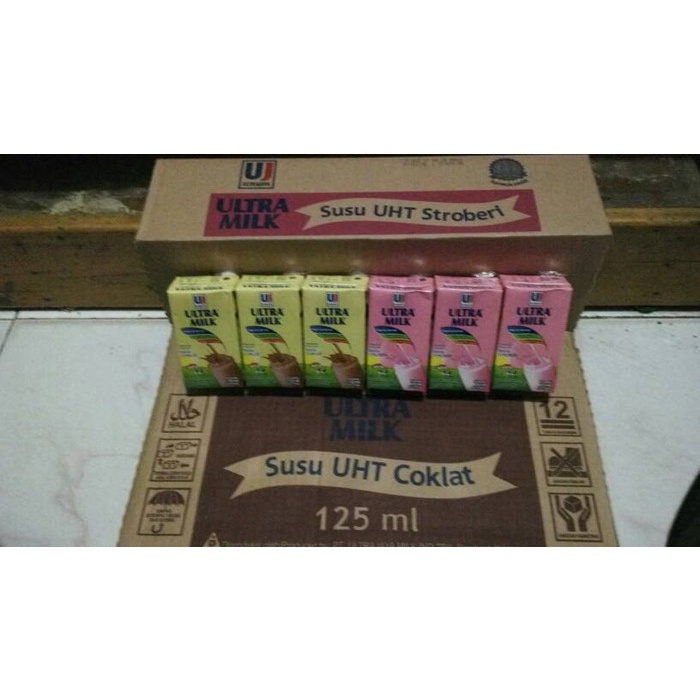 

fe20111 Susu Uht Ultra Milk 125 Ml 40 Pcs Coklat Vanilla Strowberry - Coklat Xa201As