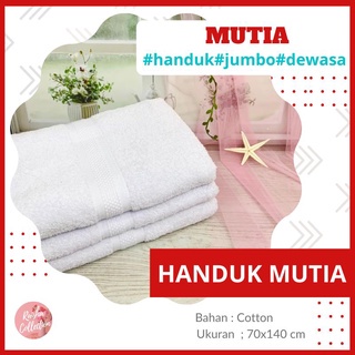 RC HANDUK MUTIA PUTIH EMBOSS JUMBO UKURAN 70x135CM