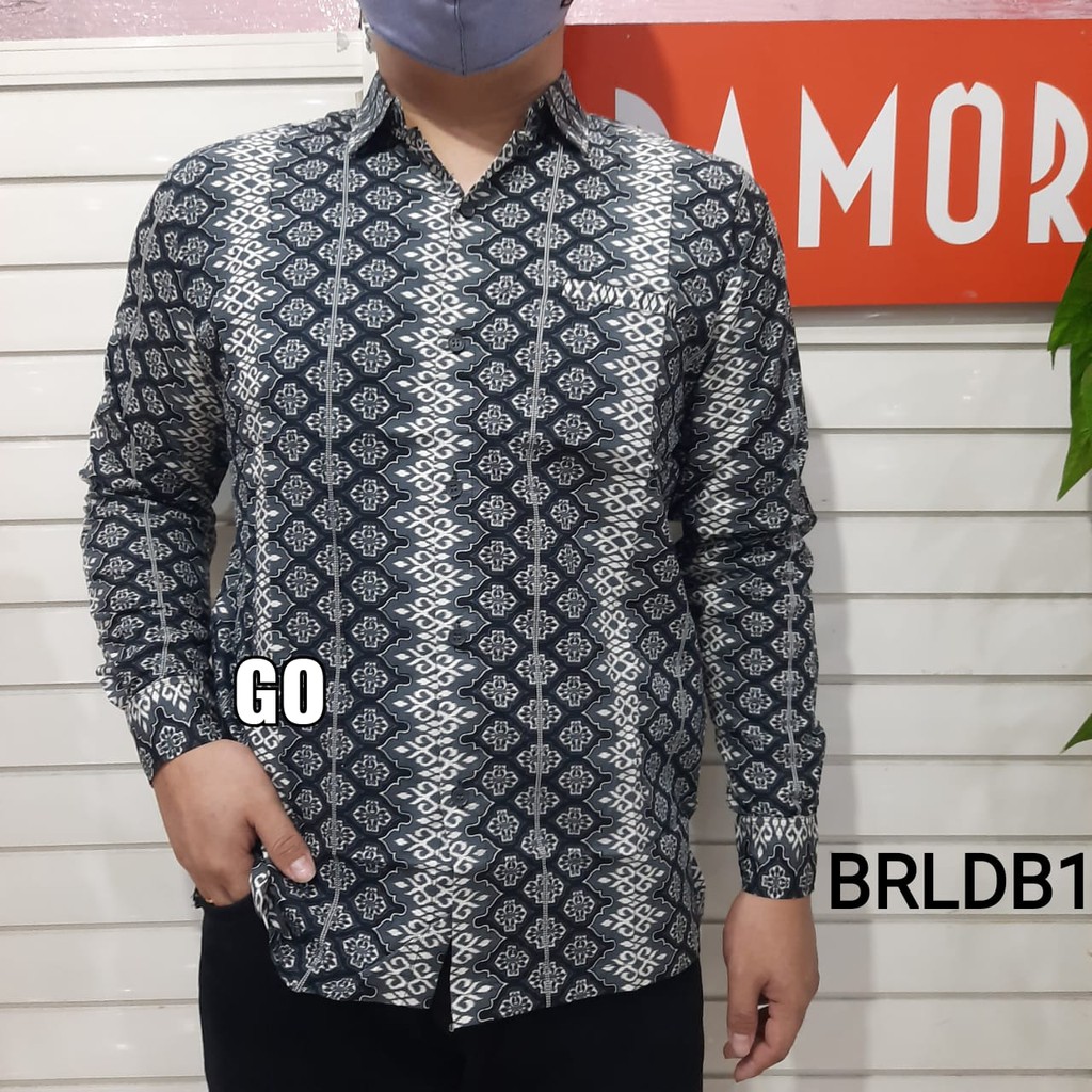 bego BRLDB DAMOR (CRESSIDA) BATIK Cowok Pakaian Pria Kemeja Batik Reguler Lengan Panjang