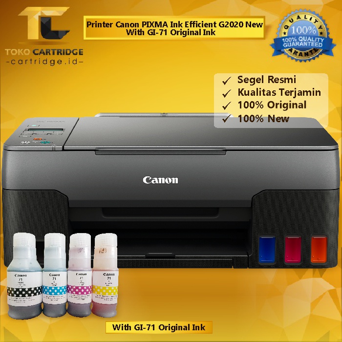 Printer Canon PIXMA Ink Efficient G2020 (Print - Scan - Copy) New Plus Tinta Original