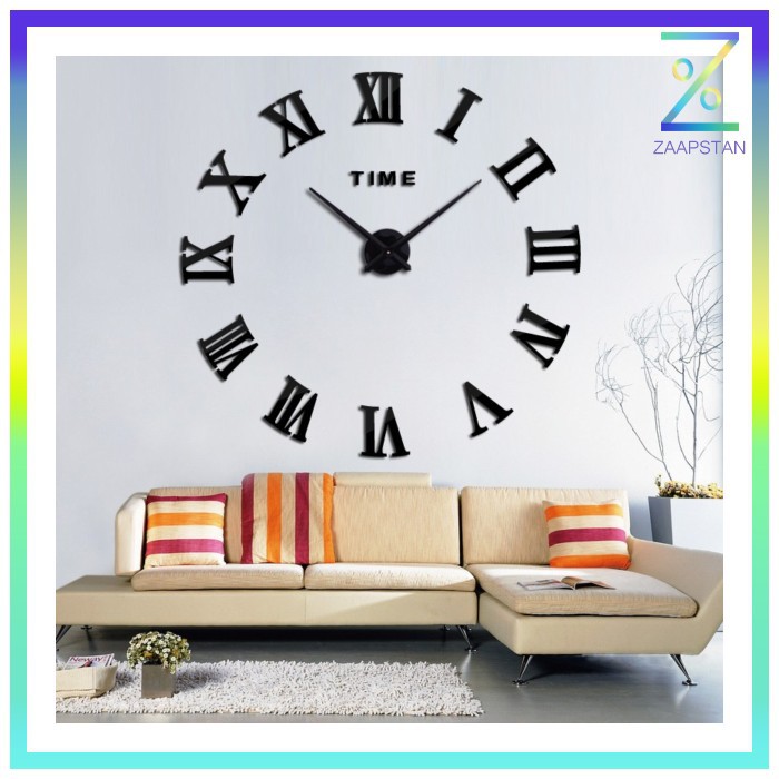 Jam Dinding Besar DIY Giant Wall Clock Quartz Creative Design 80-130cm