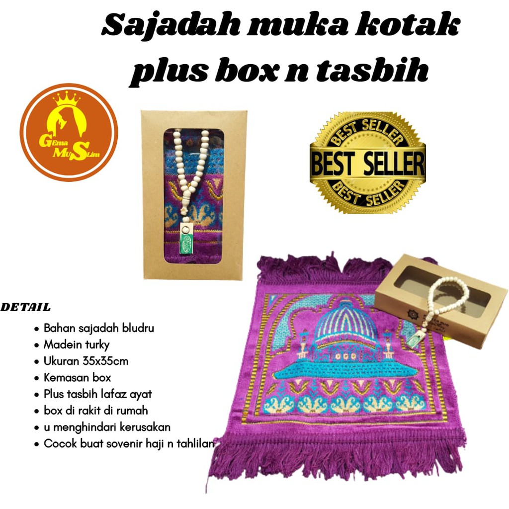 sajadah kecil muka kotak plus box n sajadah