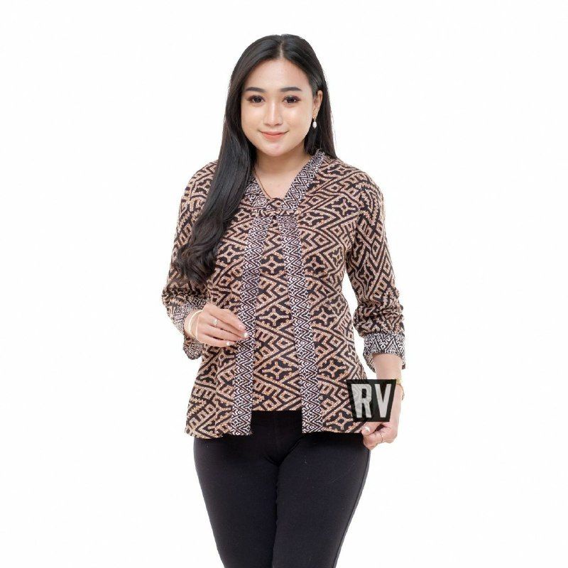 Baju Batik Wanita Modern Atasan Batik Wanita Blouse Batik Kerja Wanita Batik Kantor M L XL XXL Seragam Batik