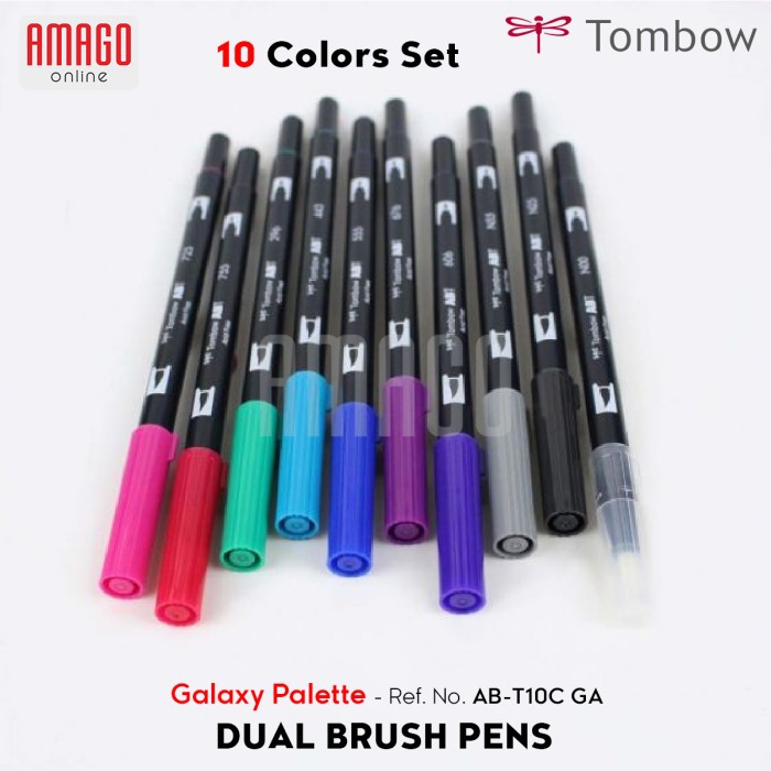 TOMBOW Dual Brush Pens - GALAXY Palette of 10 colors - AB-T10C GA