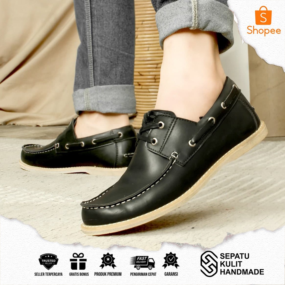 SKH X BABO - Sneakers Kasual Unisex Pria Wanita Bahan Kulit Original Ukuran 39 - 43 Warna Cokelat Hi