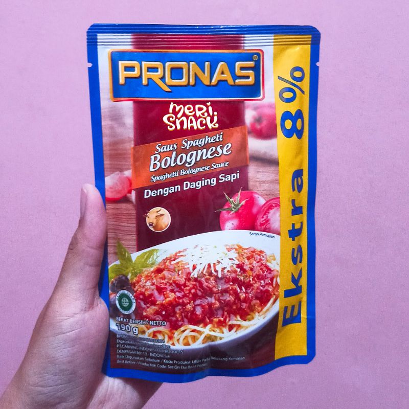 

Pronas Saus Spagheti Bolognese Dengan Daging Sapi 190gr / Bolognese Spaghetti Sauce