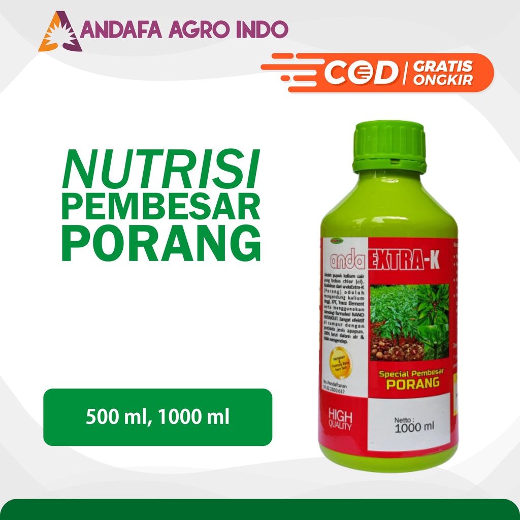 Pupuk Porang Cair TERLARIS Anda Extra-K Porang Spesialis Pupuk KCL Pembesar Porang Merangsang Pertum