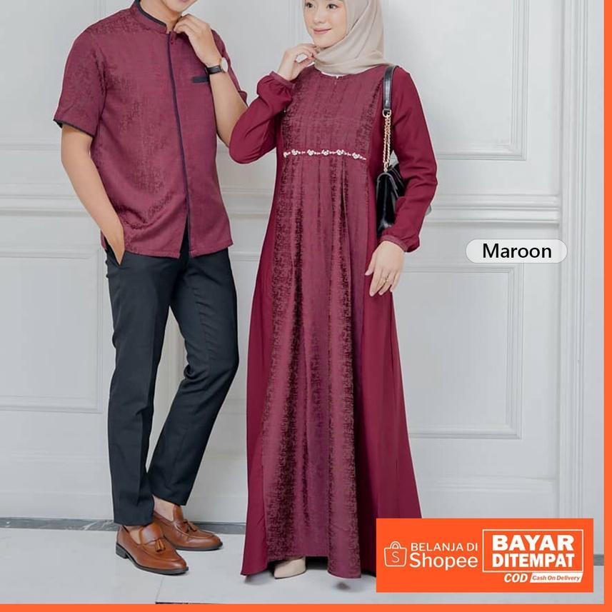 [_037] 4.4 PRODUK TERBARU COUPLE GAMIS LEBARAN TERBARU KEKINIAN | BISA COD MAXI DRESS| SERAGAM BRIDE