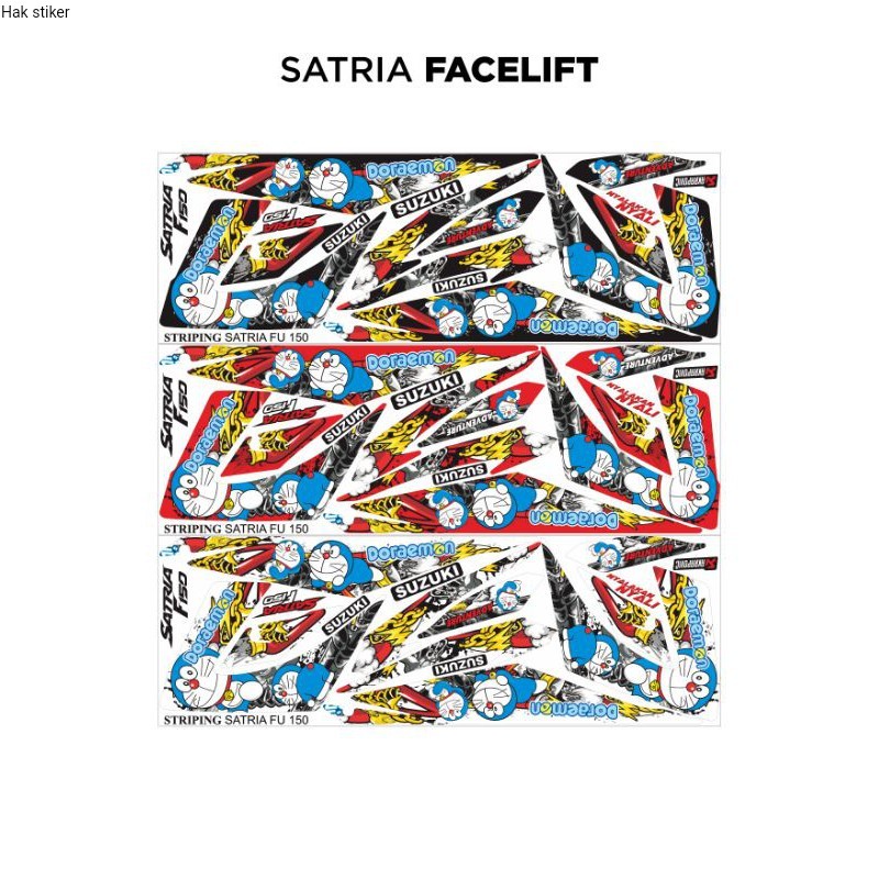 STRIPING LIS BODY MOTOR SATRIA FU FACELIFT VARIASI DORAEMON