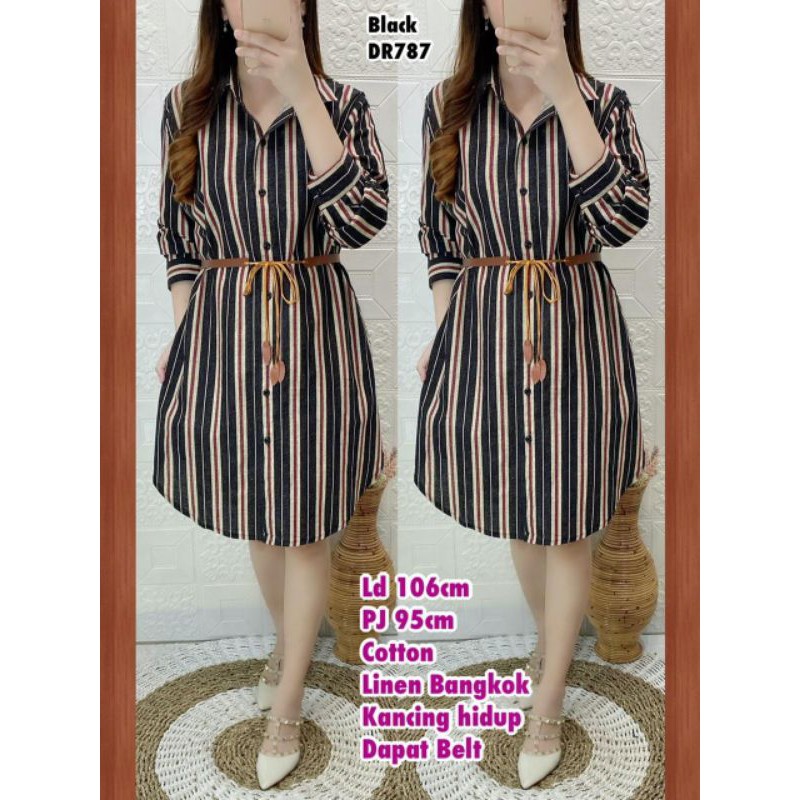 DR787 Dress cotton Linen Bangkok