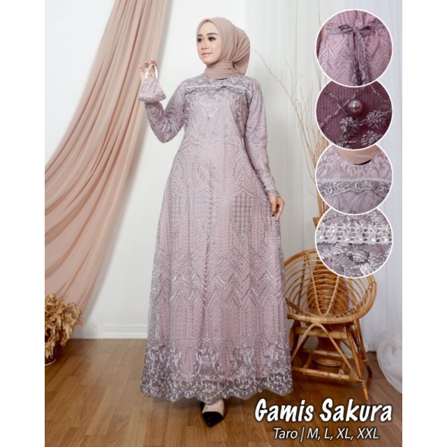 GAMIS SAKURA // BAHAN TILLE FULL PREMIUM // By Lefi Choto