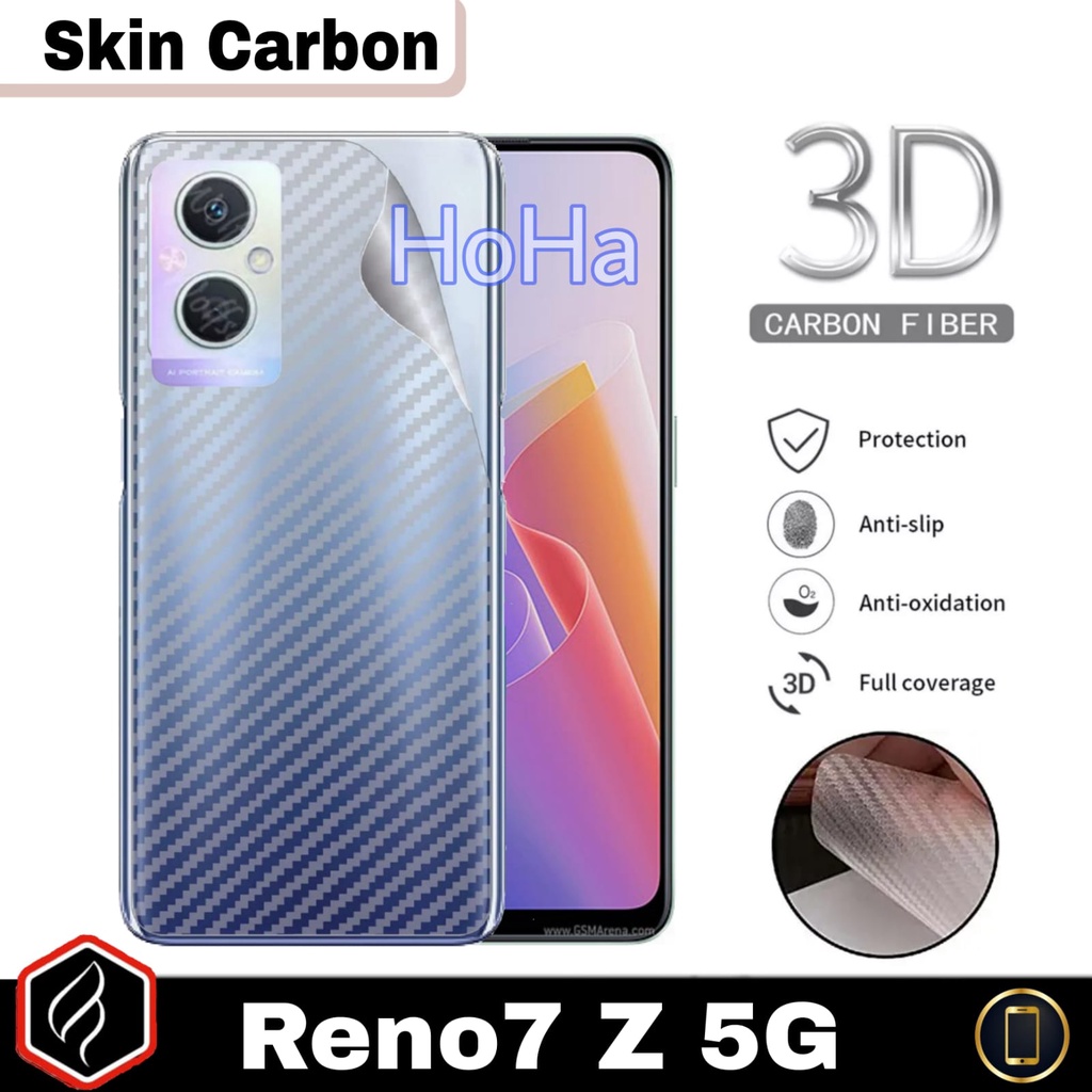 Paket 3 in 1 OPPO Reno7 Z 5G Case Aero &amp; Anti Gores Layar Free Skin Carbon | Case Dove