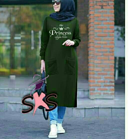 ➼ TUNIK WANITA DEWASA BAJU TUNIK PRINCC BAHAN KAOS BABYTERY LEMBUT ▼