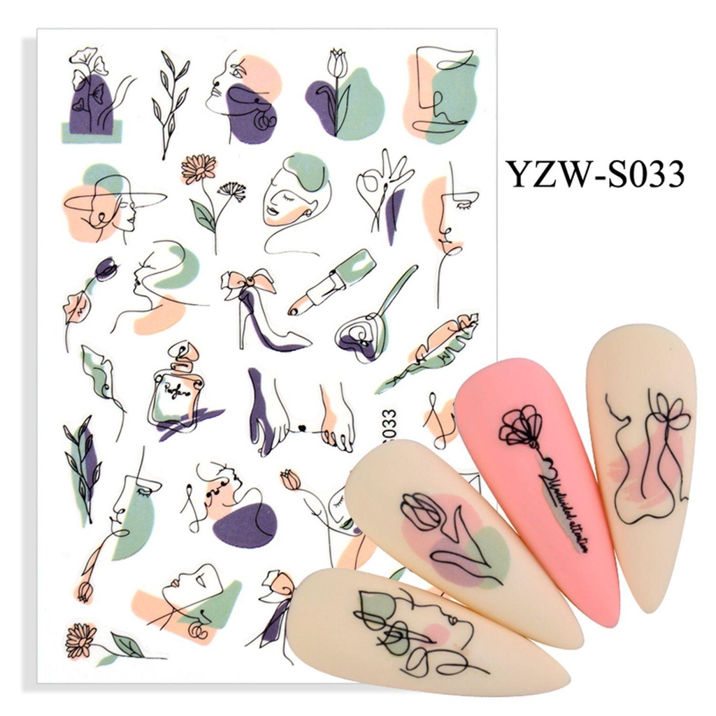 Preva 1lembar Stiker Kuku Wanita DIY Dekorasi Nail Art Bergaya