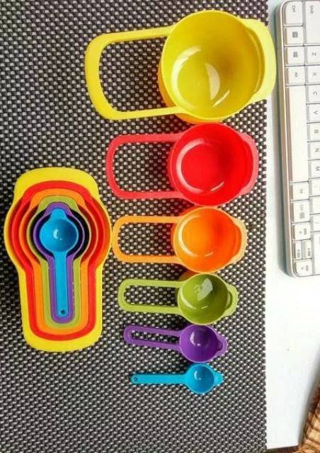 Sendok takar besar 6 in 1 measuring spoons warna