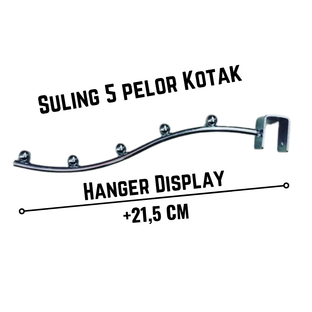 Hanger Suling Pelor 5 Titik Belalai Pipa Kotak | Cantolan Gantungan Baju / Aksesoris (Import)