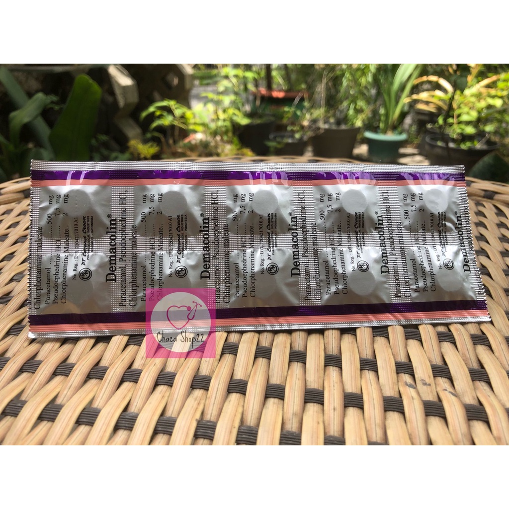Demacolin Tablet Strip/ Obat Gejala Flu Tablet/ Obat Flu Pil/ Obat Demam Tablet/ Obat Pereda Flu Tablet/ Obat Hidung Tersumbat Tablet/ Obat Sakit Kepala Tablet/ Obat Pusing Tablet - OF9-2