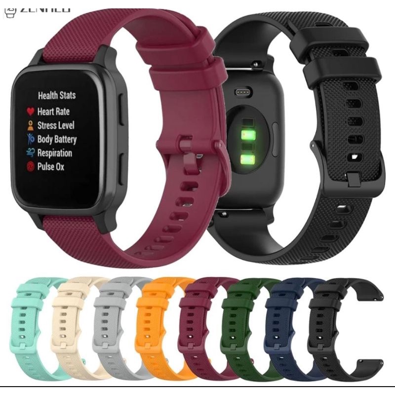 Strap Tali Jam Garmin Venu SQ  Venu 2 2s Vivoactive  forerunner 245 Karet Rubber 18mm 20mm 22mm