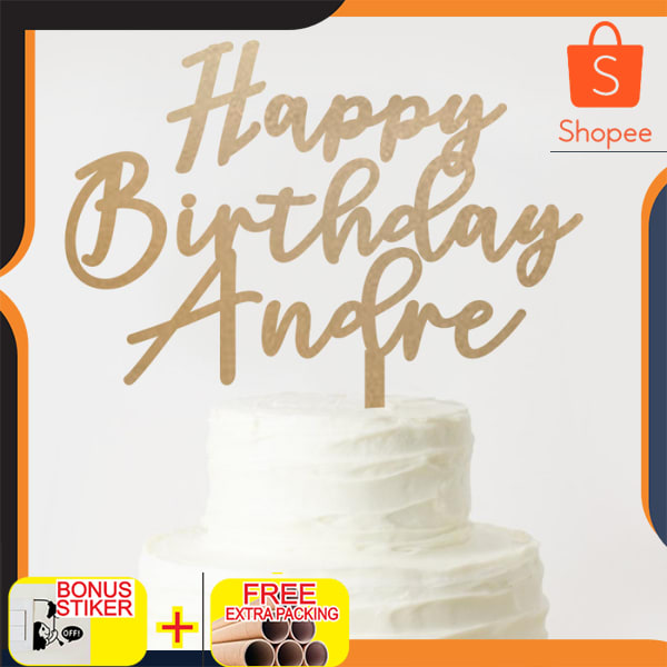 Custom Topper Happy Birthday / Topper Ulang Tahun Murah Topper Akrilik - 10 Keren