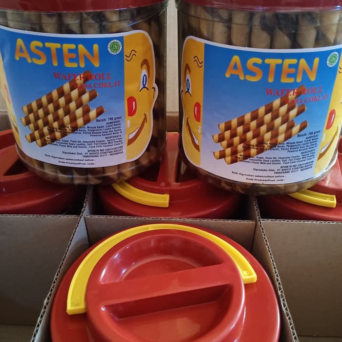 Astor Asten wafer roll rasa coklat 700gr x 6 toples - parcel lebaran - astor torsa coklat