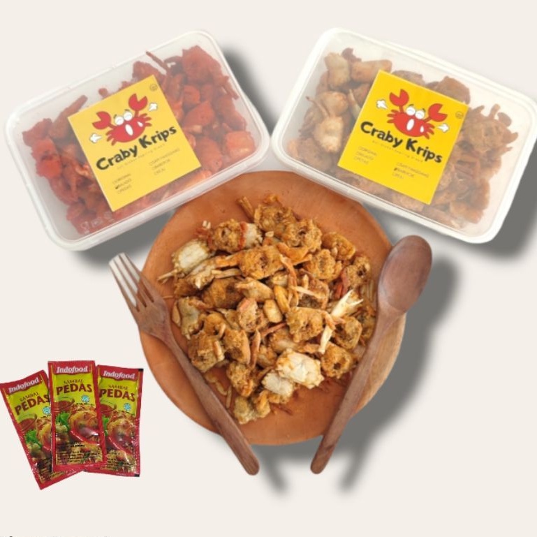 

BABY CRAB CRISPY FREE SAMBAL PEDAS KEMASAN JUMBO BOX 100 GR ORIGINAL