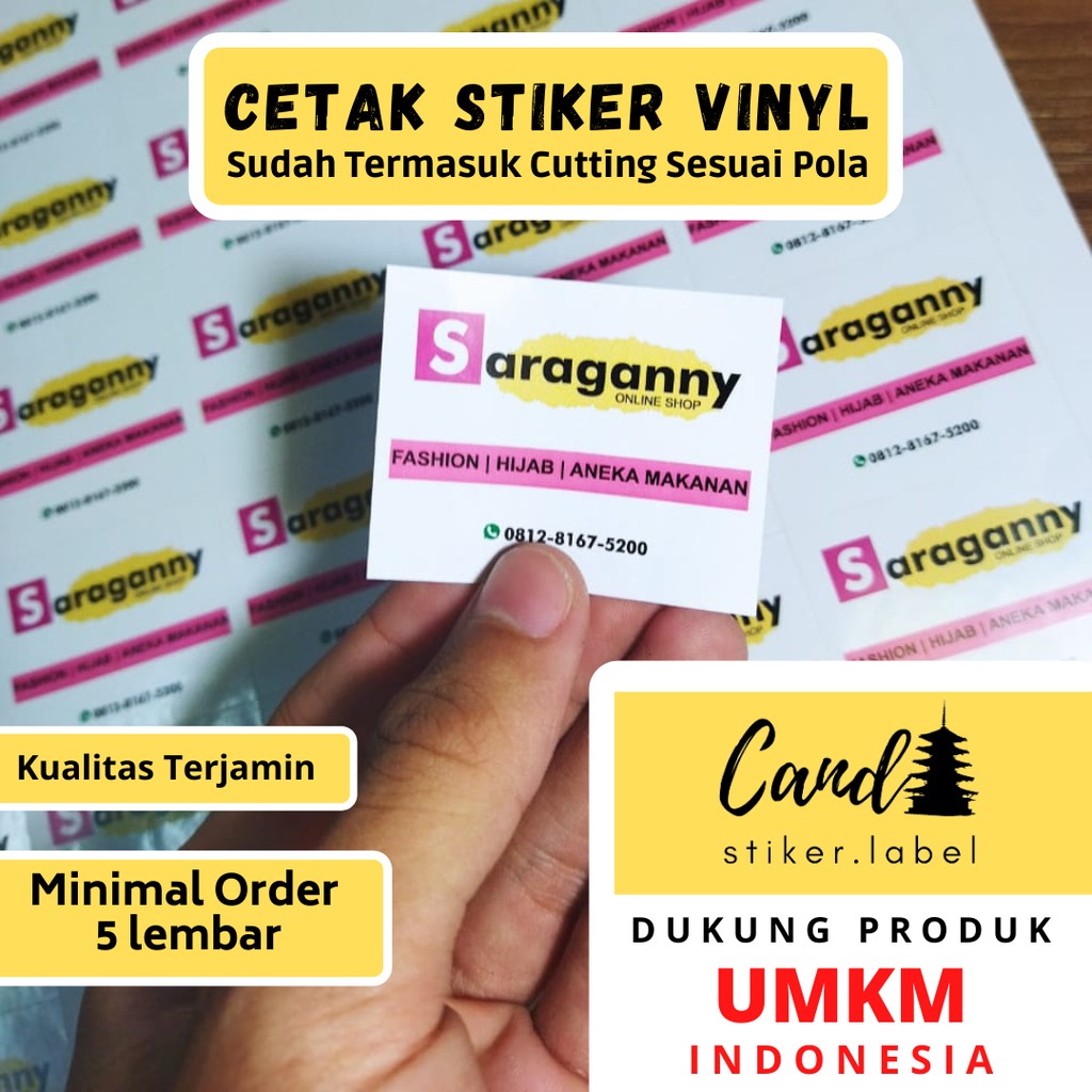 

SELALU PROMO!!! STIKER LABEL VINYL CUSTOM A3+ FREEE CUTTINGG
