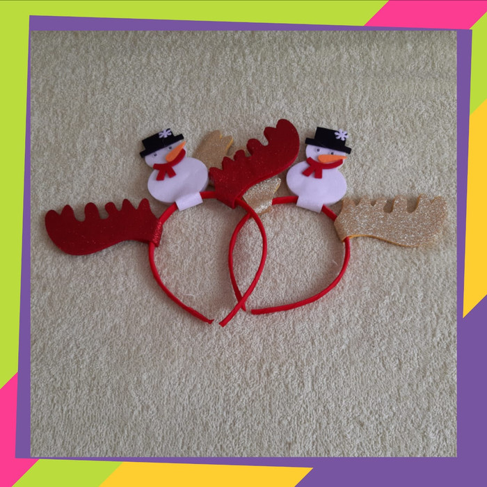 Bando Natal tanduk Rusa &amp; Boneka es/ Headband Merry Chritmas/ 454