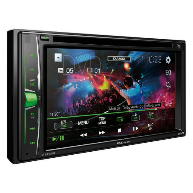 Head unit tape mobil pioneer avh a105dvd tv mobil double din bonus lampu turbo led h4 garansi