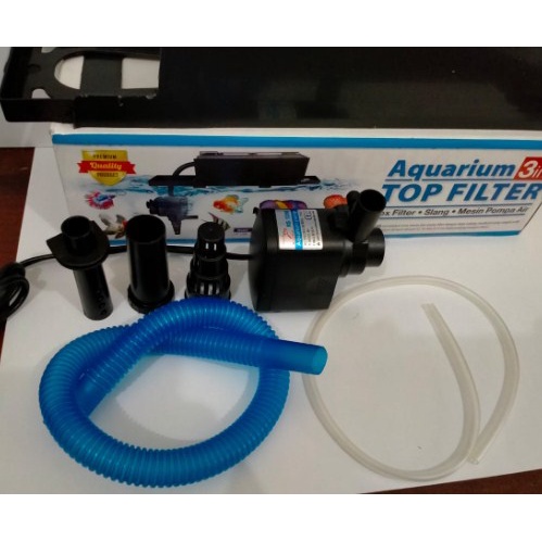 3 In 1 Top Filter Aquarium Termasuk Pompa Air Akuarium