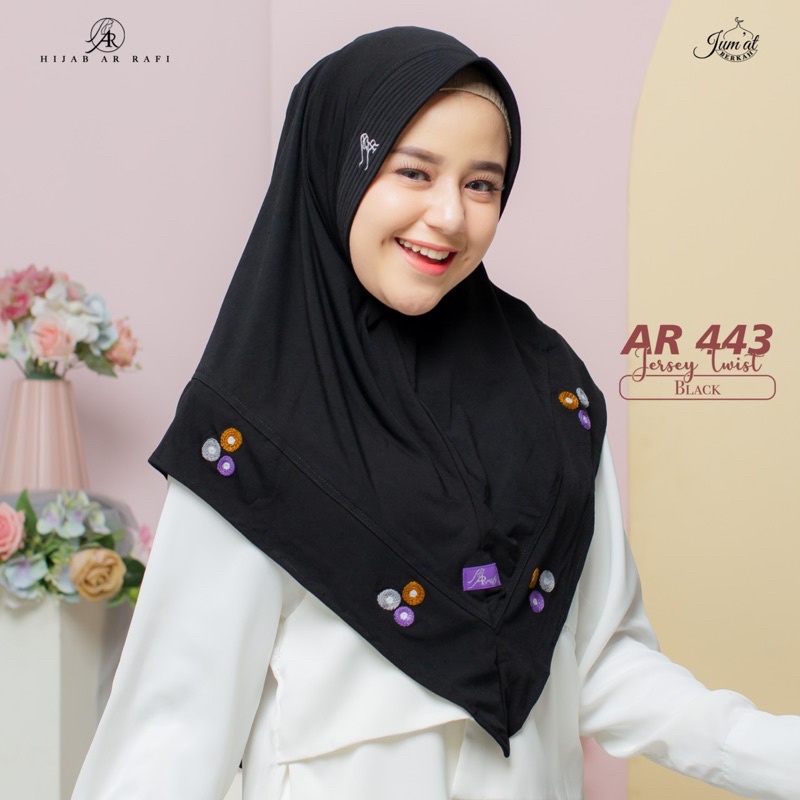 TERLARIS ✅ AR 443 hijab ar rafi original hijab instan bergo arrafi | INAYAHHIJAB-Black