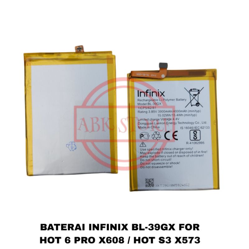 BATERAI BATTERY INFINIX HOT S3 X573 - HOT 6 PRO X608 BL-39GX BATRE ORIGINAL