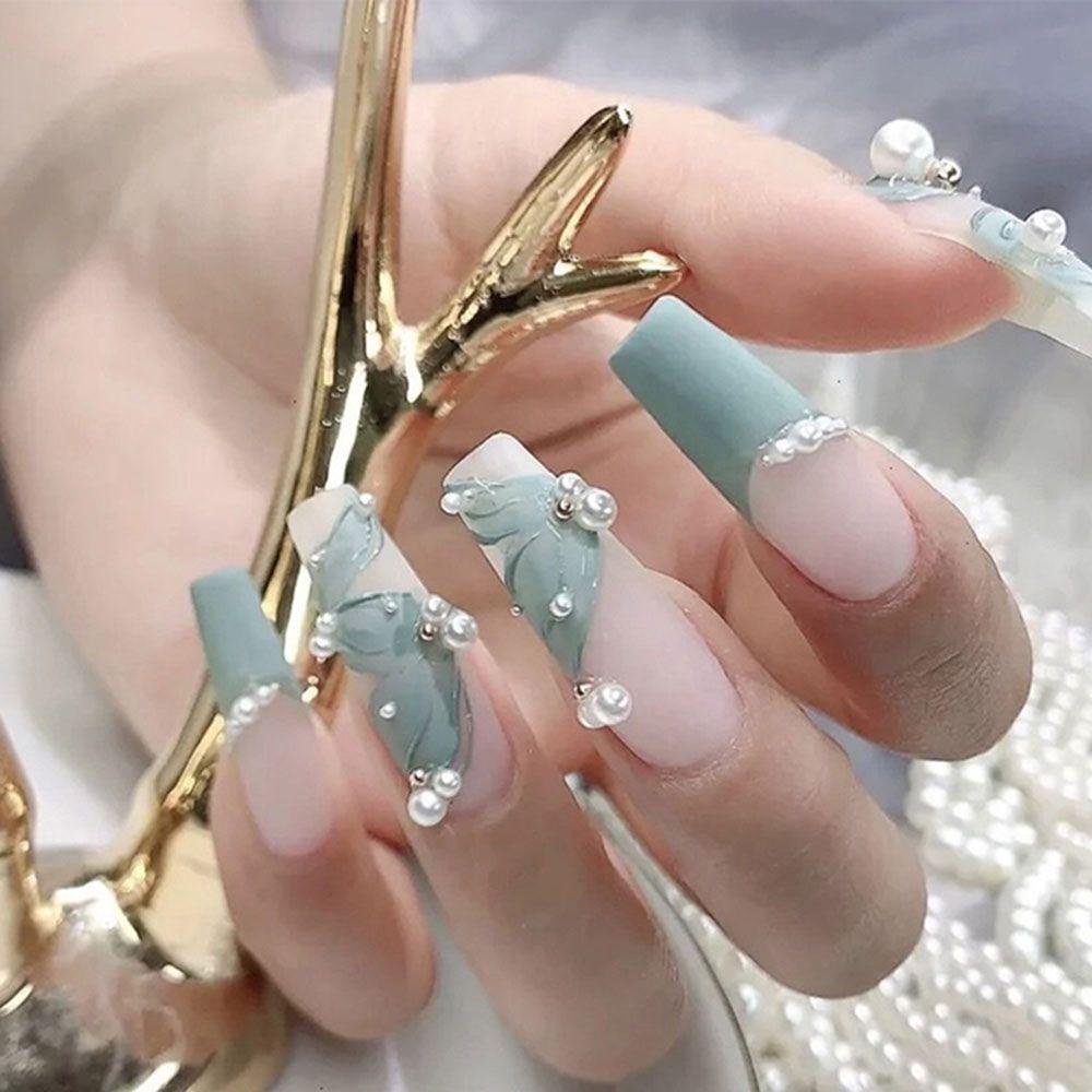 Mxbeauty Mutiara Nail Art Perhiasan Elegan Menawan Flat Bottom Pearl Symphony Putih Murni DIY Hiasan Kuku