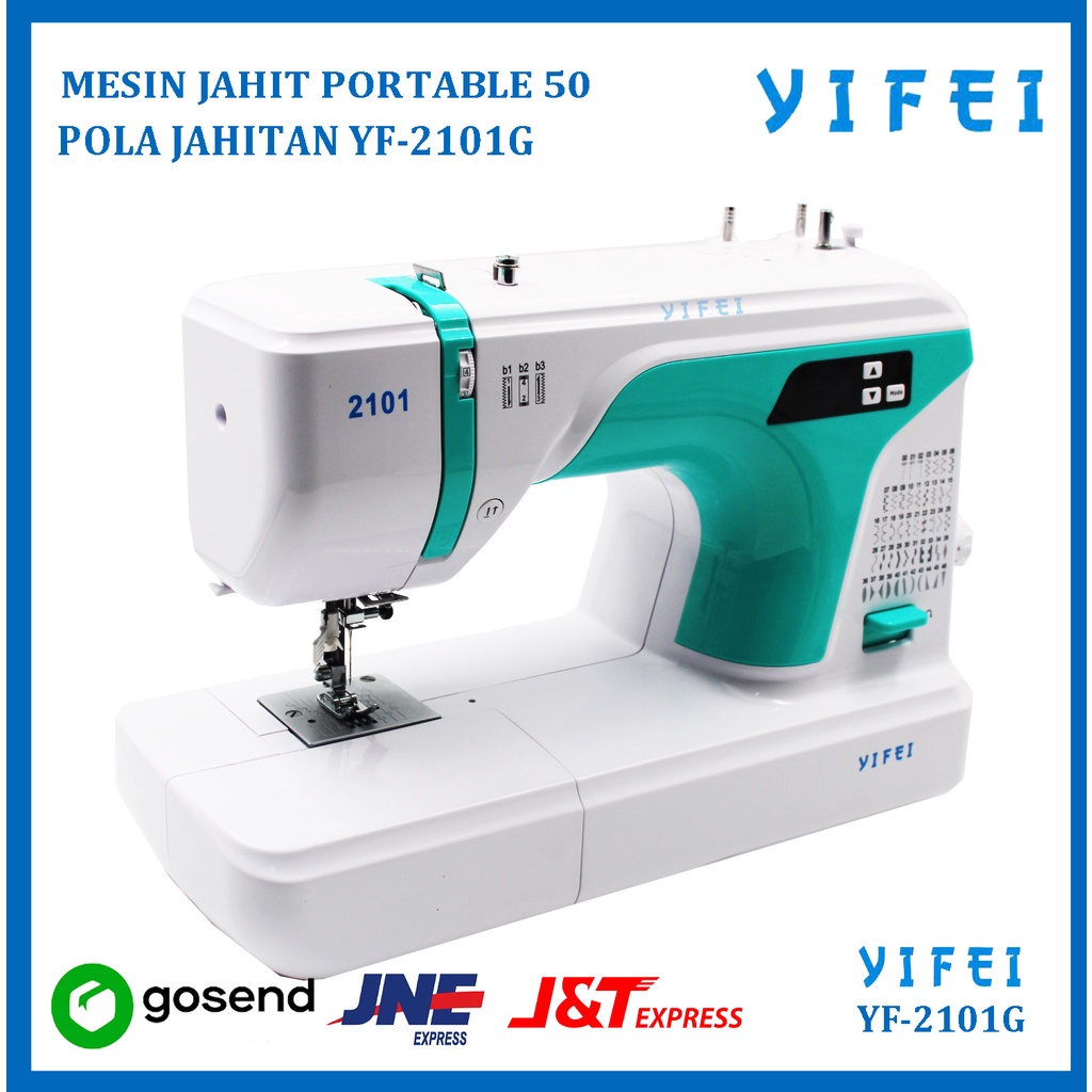 MESIN JAHIT PORTABLE 50 POLA JAHITAN YIFEI YF-2101G WARNA HIJAU