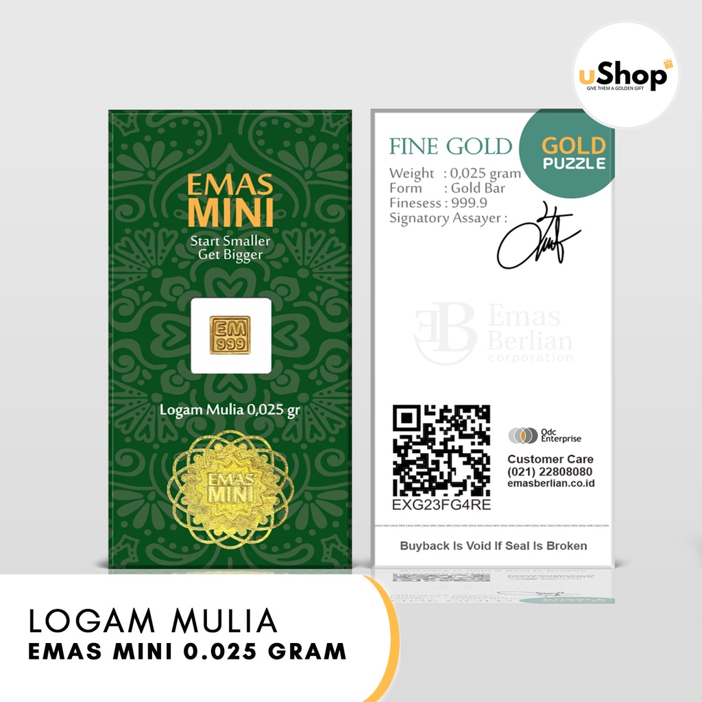 Emas Mini Logam Mulia 0.025 gram