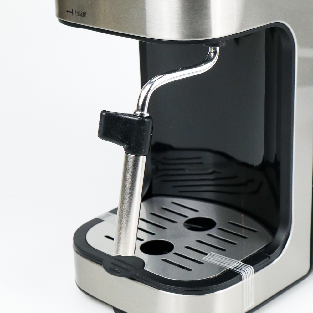 Edoolffe Mesin Kopi Semi Automatic Espresso Coffe Machine Pressure Milk Foam - MD-2006 - Silver