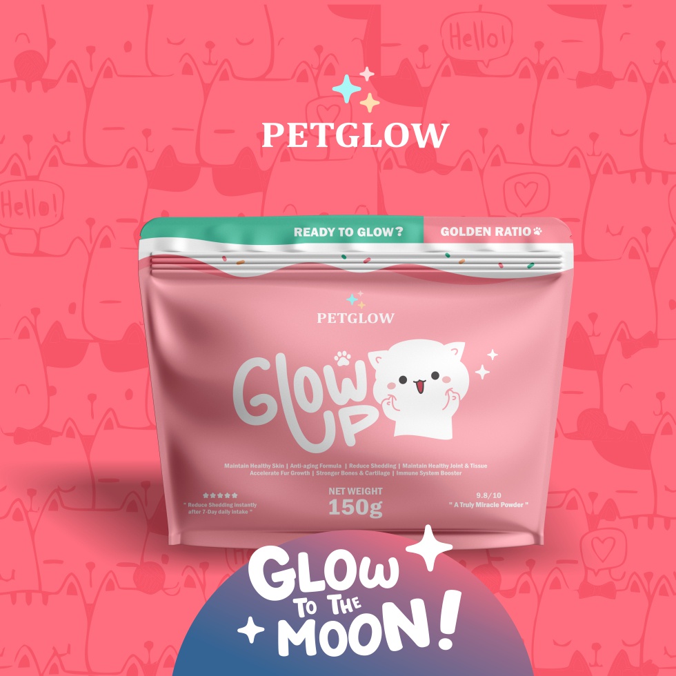 Foto Glow Up by Petglow with Korean Collagen 150gr Biotin Zinc Vitamin Kolagen Kucing Powder Vitamin Kucing Rontok