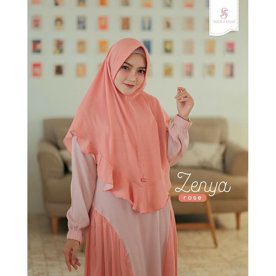 Zenya Dress Gamis Basic Denim Original Syari