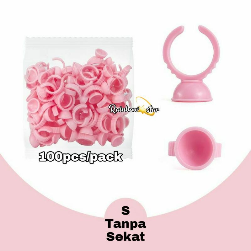 Cincin Lem 100 pcs / Ring Glue Eyelash Extension / Cincin Tinta / Ring Ink / Cincin Eyelash