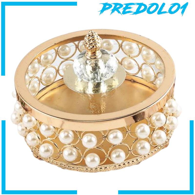 Crystal Pearls Jewelry Box Treasure Keepsake Box Necklace Holder for Bedroom