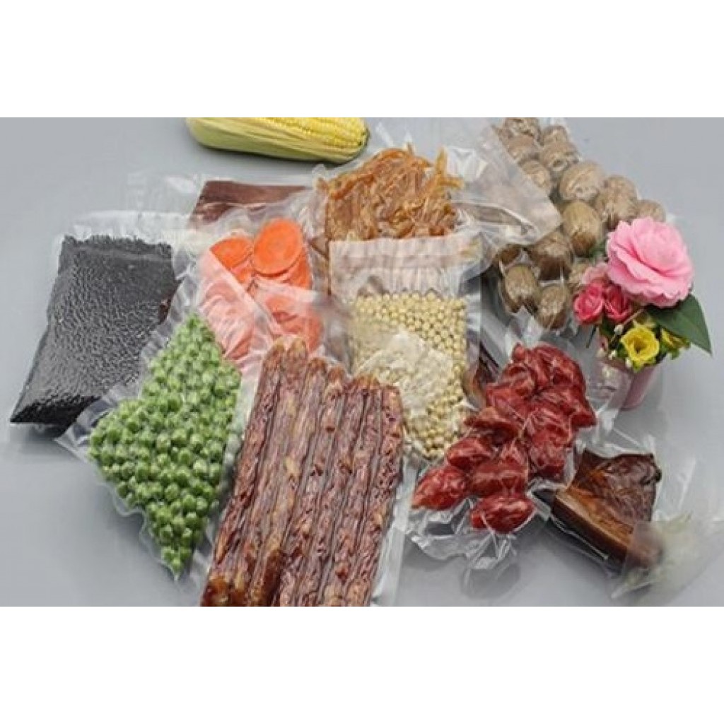 Plastik laminasi Vakum Vacum Vacuum  kemasan makanan Nylon/LDPE Tebal 80 Micron Uk 12x20cm isi 50 pcs/pack