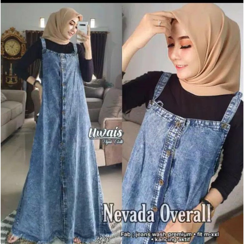 OVERALL JEANS WANITA KANCING AKTIF | OVERAL BUSUI FRIENDLY | BAJU KODOK WANITA MURAH KEKINIAN