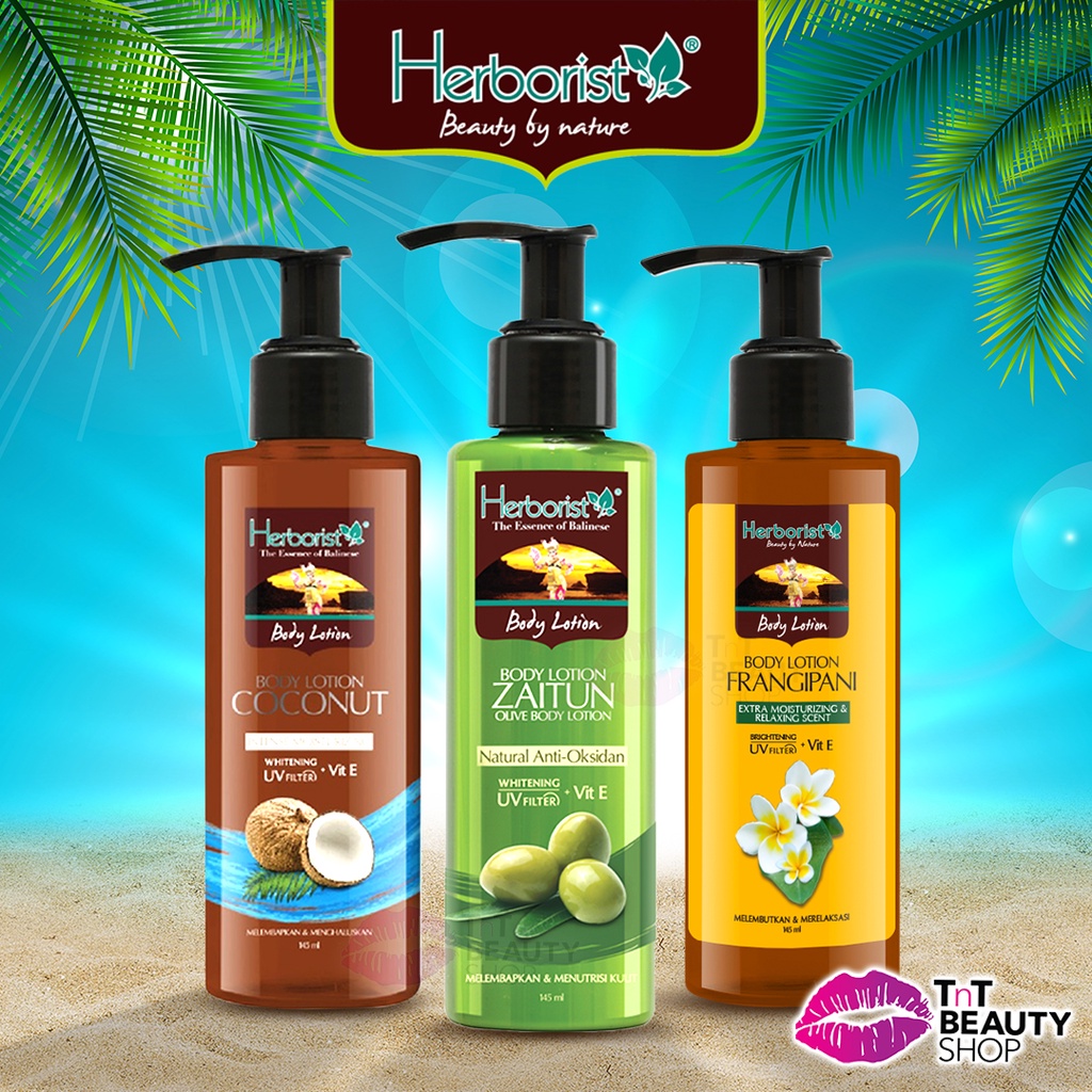 Herborist Body Lotion Zaitun | Coconut | Frangipani | Whitening UV Filter Herboris 145ml | Herboris