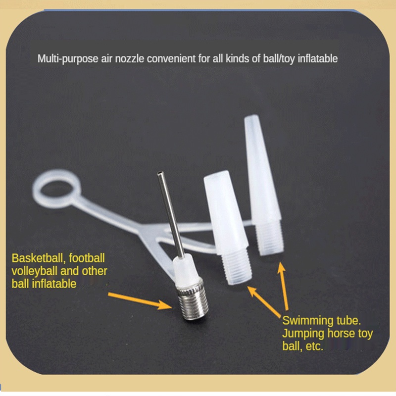 (1 Set Pompa Angin Manual Mini Portable Dengan Adapter Jarum Untuk Ban Sepeda / Bola Sepak / Basket