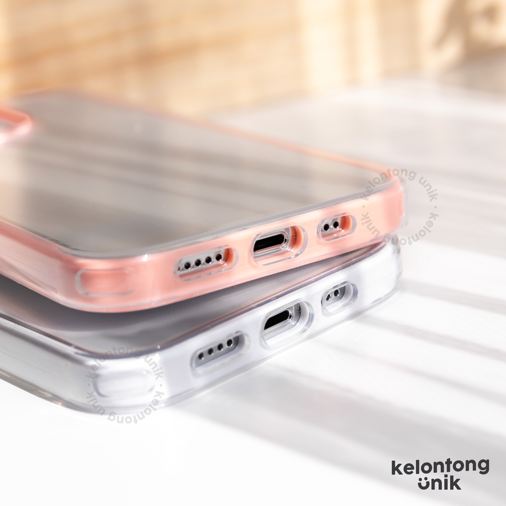 (Seri 1) For iPhone - 3 in 1 Two Layers Protection Candy Color Transparent Ring Shockproof Case