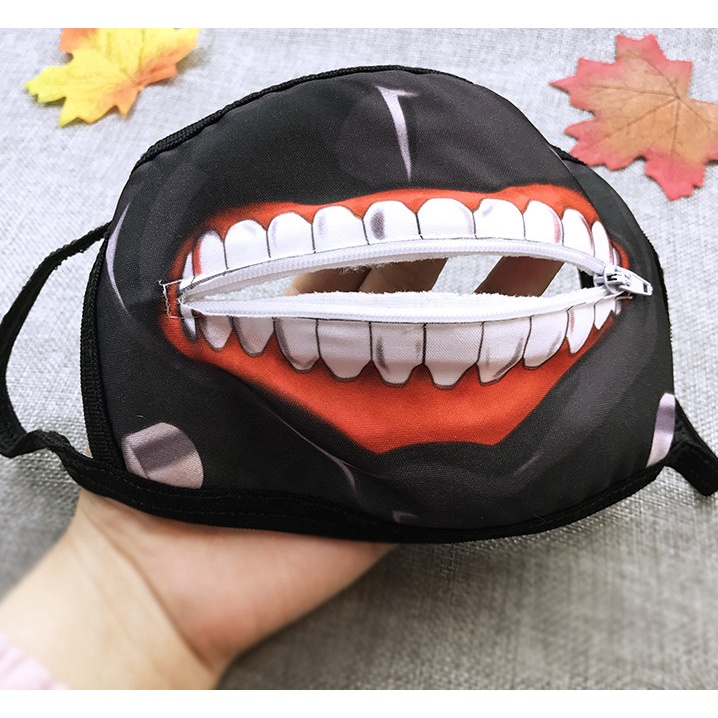 Masker Kaneki Tokyo Ghoul Dengan Resleting Kostum Cosplay Halloween