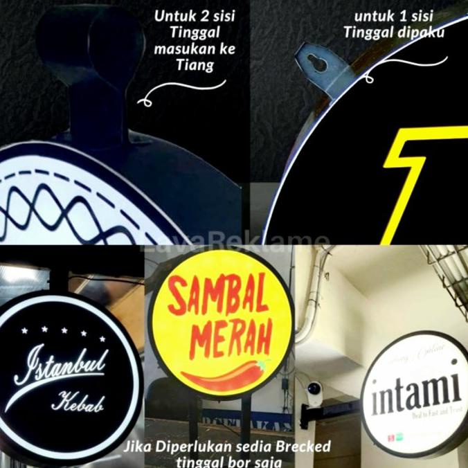 Promo Neon Box Oval 2 Sisi Gantungan